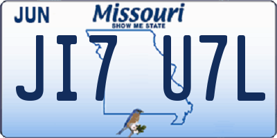 MO license plate JI7U7L