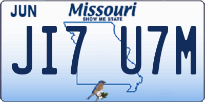 MO license plate JI7U7M