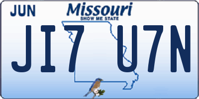 MO license plate JI7U7N