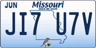 MO license plate JI7U7V