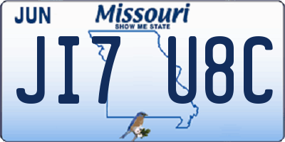 MO license plate JI7U8C