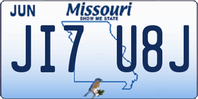 MO license plate JI7U8J