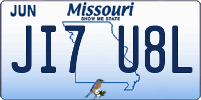 MO license plate JI7U8L