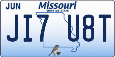MO license plate JI7U8T