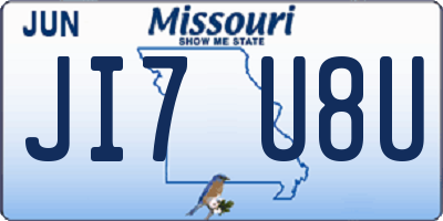 MO license plate JI7U8U