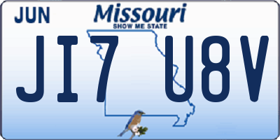 MO license plate JI7U8V