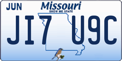MO license plate JI7U9C