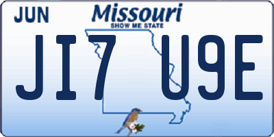 MO license plate JI7U9E