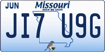 MO license plate JI7U9G