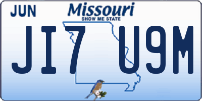 MO license plate JI7U9M