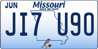 MO license plate JI7U9O