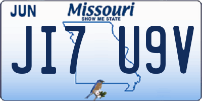 MO license plate JI7U9V