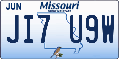 MO license plate JI7U9W