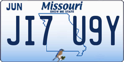 MO license plate JI7U9Y