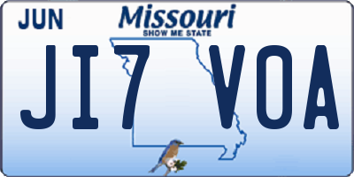 MO license plate JI7V0A