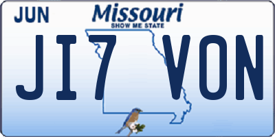 MO license plate JI7V0N