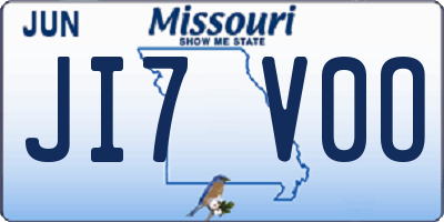 MO license plate JI7V0O