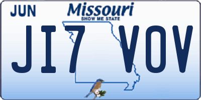 MO license plate JI7V0V