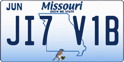 MO license plate JI7V1B