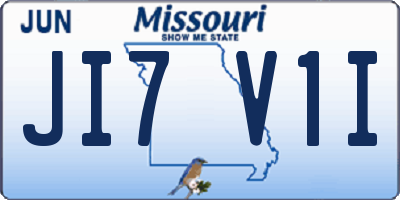 MO license plate JI7V1I