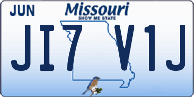 MO license plate JI7V1J