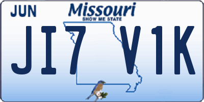 MO license plate JI7V1K