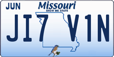 MO license plate JI7V1N