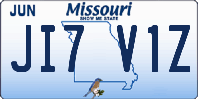 MO license plate JI7V1Z