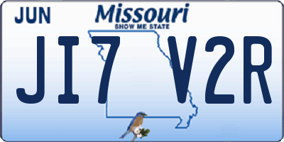 MO license plate JI7V2R
