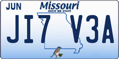 MO license plate JI7V3A