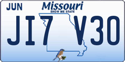 MO license plate JI7V3O
