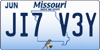 MO license plate JI7V3Y