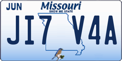 MO license plate JI7V4A