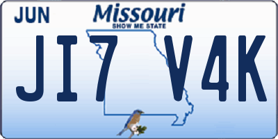 MO license plate JI7V4K