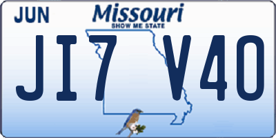 MO license plate JI7V4O