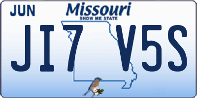 MO license plate JI7V5S