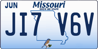 MO license plate JI7V6V