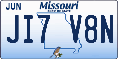MO license plate JI7V8N