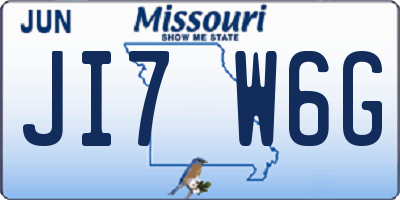 MO license plate JI7W6G