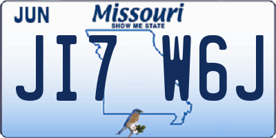 MO license plate JI7W6J