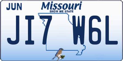 MO license plate JI7W6L