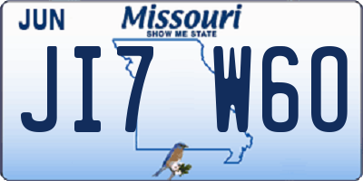 MO license plate JI7W6O