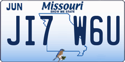 MO license plate JI7W6U