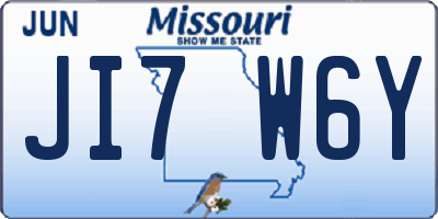 MO license plate JI7W6Y