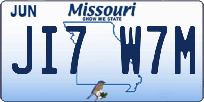 MO license plate JI7W7M