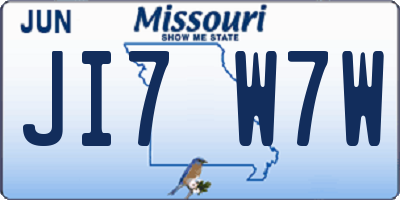 MO license plate JI7W7W