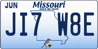 MO license plate JI7W8E