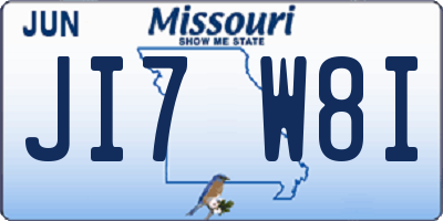 MO license plate JI7W8I