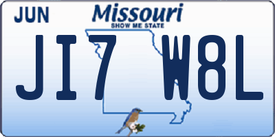 MO license plate JI7W8L