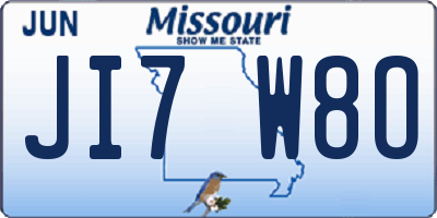 MO license plate JI7W8O